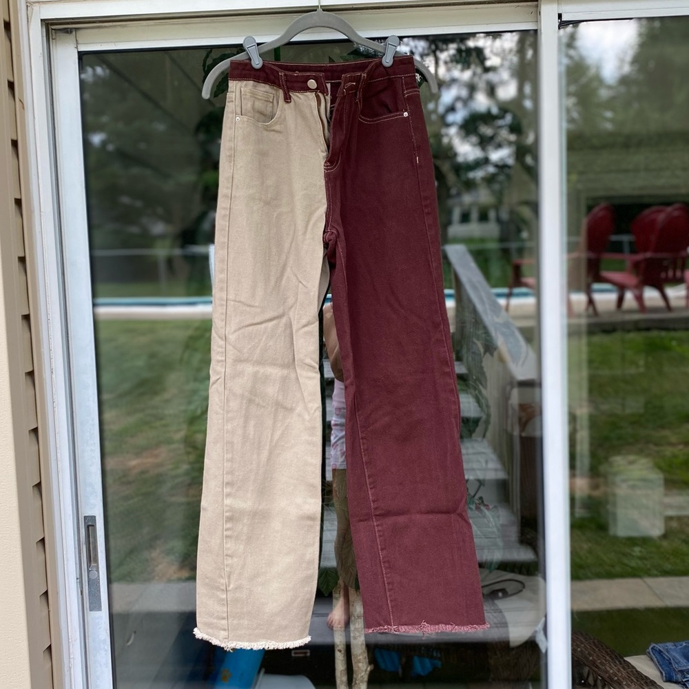 Shein Two Tone High Waisted Jeans